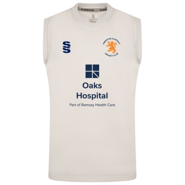 ABBERTON AND DISTRICT CC BLAST SLEEVELESS SWEATER - Ivory