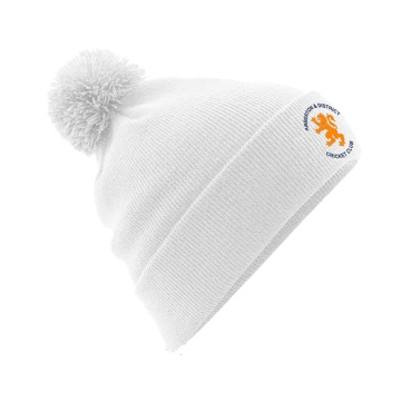 ABBERTON AND DISTRICT CC Original Pom Pom Beanie : White