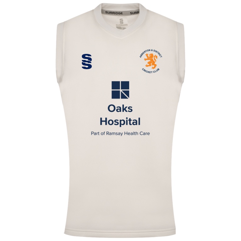 ABBERTON AND DISTRICT CC BLAST SLEEVELESS WOMENS SWEATER - Ivory