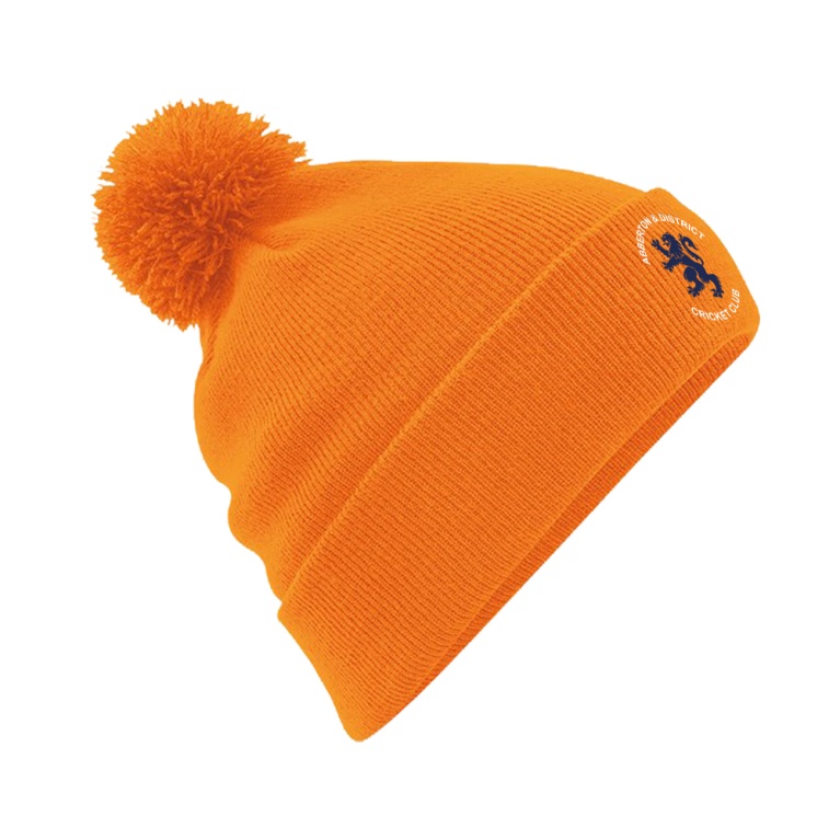 ABBERTON AND DISTRICT CC Original Pom Pom Beanie : Orange