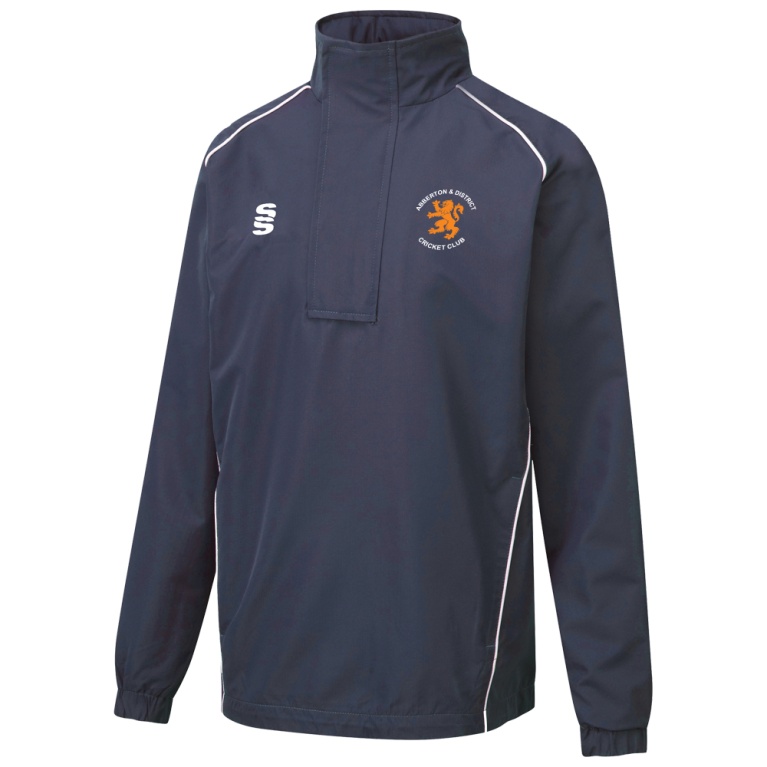 ABBERTON AND DISTRICT CC Dual Curve 1/4 Zip Rain Jacket : Navy