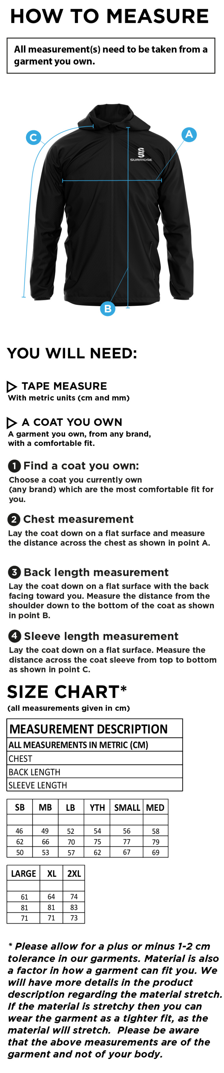 ABBERTON AND DISTRICT CC Dual Elite 1/4 Zip Hoody / Rain Jacket : Navy - Size Guide